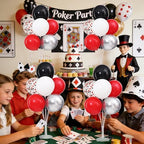 4 Sets Red Black Balloons Stand for Table in 8 inches in Red Black White Silver, alternate view 7