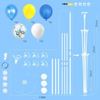 4 Sets Yellow and Blue Balloons Stand Kit for Table in 4 Count (Pack of 1) in Blue Yellow White, alternate view 3