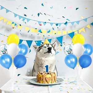 4 Sets Yellow and Blue Balloons Stand Kit for Table in 4 Count (Pack of 1) in Blue Yellow White, alternate view 5