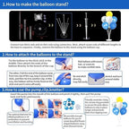 4 Sets Yellow and Blue Balloons Stand Kit for Table in 4 Count (Pack of 1) in Blue Yellow White, alternate view 6