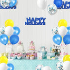 4 Sets Yellow and Blue Balloons Stand Kit for Table in 4 Count (Pack of 1) in Blue Yellow White, alternate view 7