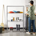 4-Shelf Adjustable Heavy Duty Steel Wire Rack Storage Shelving Unit for Kitchen, Garage, Easy Assembly, 350 lbs, alternate