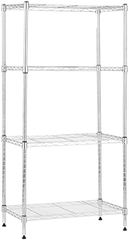 4-Shelf Adjustable Storage Shelving Unit for Garage, Steel Wire Rack, 200 Pound Loading Capacity per Shelf