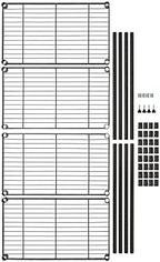 4-Shelf Steel Wire Storage Shelves for Garage, Adjustable Metal Shelving Unit, 200 lbs Per Shelf, 23.2" W x 48", alternate