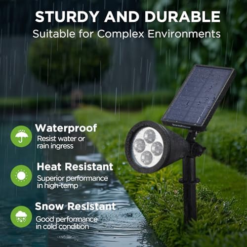 4 Solar Lights Outdoor Spot Garden Yard Landscape Flag, Warm White in Warm White, alternate view 5