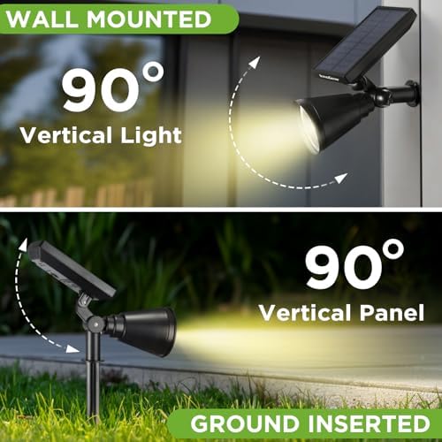 4 Solar Lights Outdoor Spot Garden Yard Landscape Flag, Warm White in Warm White, alternate view 6