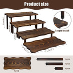 4 Tier 16" Large Wood Cupcake Stand, Portable Rustic Tray for Party in Retro Color, alternate view 2