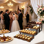 4 Tier 16" Large Wood Cupcake Stand, Portable Rustic Tray for Party in Retro Color, alternate view 4