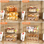 4 Tier Acrylic Cupcake Display Case Stand with Slide-Out Tray in Clear, alternate view 6