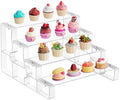 4‐Tier Acrylic Display Riser, Clear Cupcake Stand, Perfume Organizer in Clear