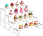 4‐Tier Acrylic Display Riser, Clear Cupcake Stand, Perfume Organizer in Clear