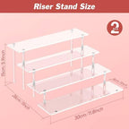4 Tier Acrylic Display Risers, Clear Perfume Organizer, Cupcake Stand in 15.3x7.6x5.8 inch in Clear, alternate view 3