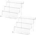 4 Tier Acrylic Riser Display Stands Shelf for Amiibo Funko,12"1 Pack in Clear