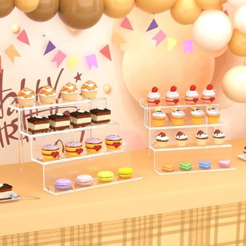 4 Tier Acrylic Riser Display Stands Shelf for Amiibo Funko,12"1 Pack in Clear, alternate view 5