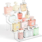 4 Tier Clear Acrylic Display Risers,9 Inch Large Perfume Organizer, Colonge Stand and Cupcake Risers, Acrylic