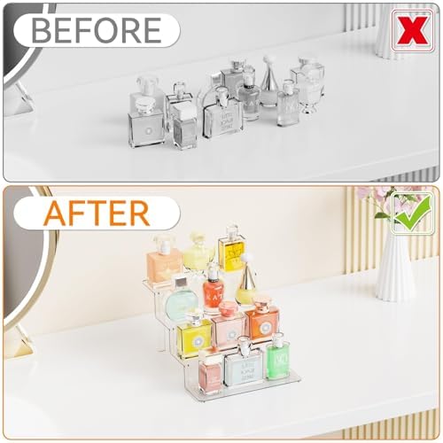 4 Tier Clear Acrylic Display Risers,9 Inch Large Perfume Organizer, Colonge Stand and Cupcake Risers, Acrylic, alternate view