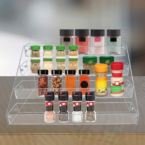4-Tier Clear Acrylic Spice Rack Organizer for Cabinet Countertop in Clear, alternate view 2