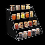 4-Tier Clear Acrylic Spice Rack Organizer for Cabinet Countertop in Clear, alternate view 4