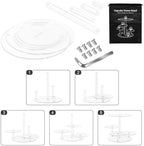 4 Tier Clear Cake and Cupcake Stand Combo for Birthday Party Decor, Acrylic Cupcake Tower Stand for 50 Cupcakes, alternate
