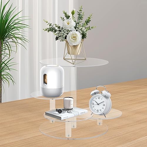 4 Tier Clear Cake and Cupcake Stand Combo for Birthday Party Decor, Acrylic Cupcake Tower Stand for 50 Cupcakes, alternate