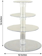 4-Tier Clear Heavy Duty Round Acrylic Cake Stand, Cupcake Tower Dessert Holder Display Stand with Film Sheets, alternate view