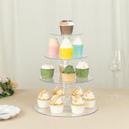 4-Tier Clear Heavy Duty Round Acrylic Cake Stand, Cupcake Tower Dessert Holder Display Stand with Film Sheets, alternate view
