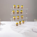 4-Tier Clear Spiral Cupcake Stand Mirror Finish Stairway Dessert Display & Luxury Vanity Storage Perfume