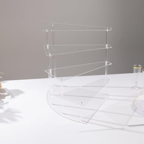 4-Tier Clear Spiral Cupcake Stand Mirror Finish Stairway Dessert Display & Luxury Vanity Storage Perfume, alternate view 4
