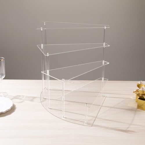 4-Tier Clear Spiral Cupcake Stand Mirror Finish Stairway Dessert Display & Luxury Vanity Storage Perfume, alternate view 5