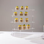 4-Tier Clear Spiral Cupcake Stand Mirror Finish Stairway Dessert Display & Luxury Vanity Storage Perfume, alternate view 7