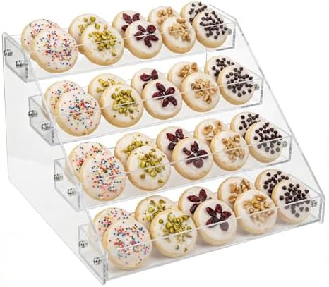 4 Tier Cookie Display Stand for Cookies Display, Suitable for Bakers & Vendors, Parties, Craft Fairs and Market