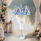 4 Tier Crystal Vase for Centerpieces Silver Acrylic Display Stand in Silver, alternate view 2
