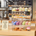 4 Tier Cupcake Stand Acrylic Cardboard Cupcake Tower Holder, Dessert Pastry Cookie Display Stand Case with 2 Lid, alternate