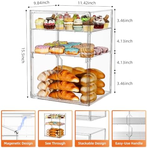 4 Tier Cupcake Stand Acrylic Cardboard Cupcake Tower Holder, Dessert Pastry Cookie Display Stand Case with 2 Lid, alternate