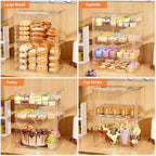 4 Tier Cupcake Stand Acrylic Cardboard Cupcake Tower Holder, Dessert Pastry Cookie Display Stand Case with 2 Lid, alternate