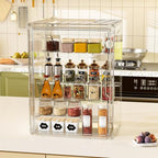 4 Tier Cupcake Stand Acrylic Cardboard Cupcake Tower Holder, Dessert Pastry Cookie Display Stand Case with Lid, alternate