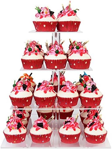 4 Tier Cupcake Stand, Acrylic Cupcake Tower Stand, Premium Cupcake Holder, Clear Cupcake Display Tree Tower, alternate view 7
