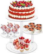 4 Tier Cupcake Stand, Acrylic Cupcake Tower Stands for 50 Cupcakes, Round Dessert Table Display Set Tiered Tray
