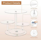 4 Tier Cupcake Stand, Acrylic Cupcake Tower Stands for 50 Cupcakes, Round Dessert Table Display Set Tiered Tray, alternate