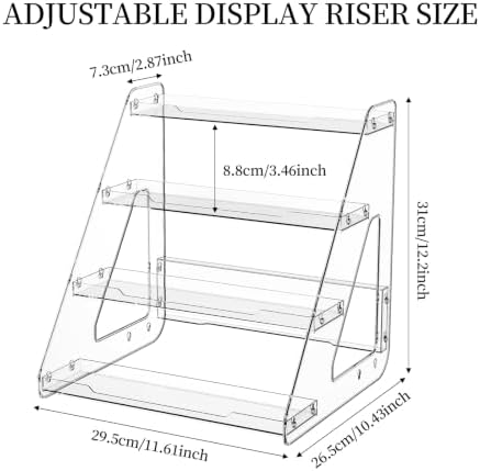 4 Tier Cupcake Stand Clear Bakery Cookie Display Riser, 1 Pack in 11.61"Wx10.43" D x12.2" H in Clear, alternate view 3