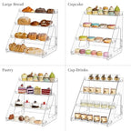 4 Tier Cupcake Stand Clear Bakery Cookie Display Riser, 1 Pack in 11.61"Wx10.43" D x12.2" H in Clear, alternate view 5