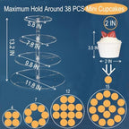 4 Tier Cupcake Stand Cupcake Holder with LED, Acrylic Round Cupcake Tower in transparency, alternate view 3
