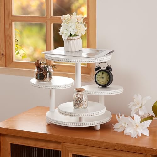 4 Tier Cupcake Stand for 50 Cupcakes, Wooden Cake Stand | Cupcake Display in White, alternate view 5
