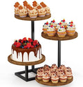4 Tier Cupcake Stand for 50 Cupcakes, Wooden Round Cupcake Tower Stand, Dessert Display for Wedding Birthday
