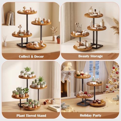 4 Tier Cupcake Stand for 50 Cupcakes, Wooden Round Cupcake Tower Stand, Dessert Display for Wedding Birthday, alternate view