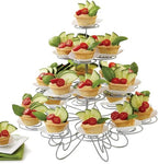 4-Tier Cupcake Stand -Stainless Steel Dessert Tree Tower Display for Christmas, Weddings, Birthday Parties