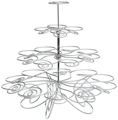 4-Tier Cupcake Stand -Stainless Steel Dessert Tree Tower Display for Christmas, Weddings, Birthday Parties, alternate view 6