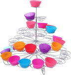 4-Tier Cupcake Stand -Stainless Steel Dessert Tree Tower Display for Christmas, Weddings, Birthday Parties, alternate view 7