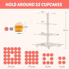 4 Tier Cupcake Stand with Rechargeable Light, LED Acrylic Cupcake Tower in clear, alternate view 3