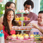 4 Tier Cupcake Stand with Rechargeable Light, LED Acrylic Cupcake Tower in clear, alternate view 4